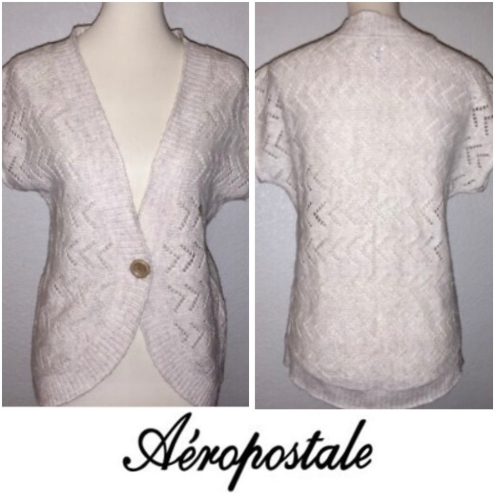 AEROPOSTALE Cardigan Sweater Sz Small Cream Ivory